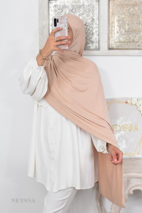 Hijab à enfiler long xxl jersey de viscose pour hijabi femme voilée
