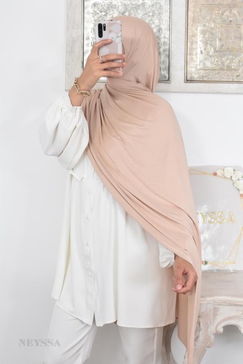 Hijab à enfiler long xxl jersey de viscose pour hijabi femme voilée