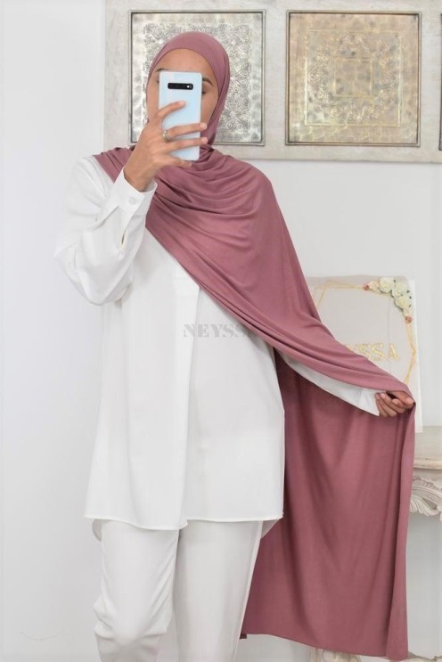 Hijab à enfiler long xxl jersey de viscose pour hijabi femme voilée