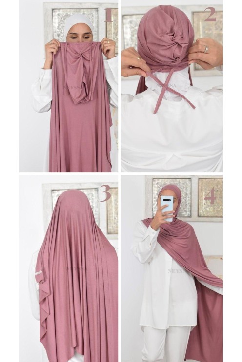 Hijab à enfiler long xxl jersey de viscose pour hijabi femme voilée