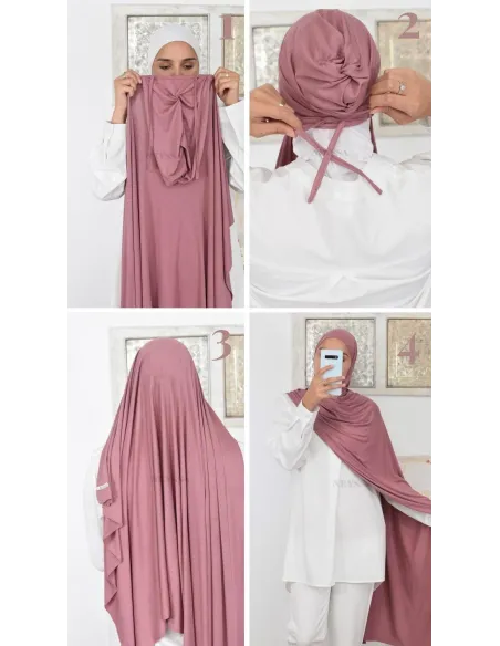 Hijab à enfiler long xxl jersey de viscose pour hijabi femme voilée