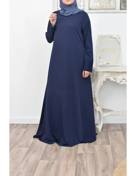 Superbe abaya islamique manches dentelle sans artifice casual