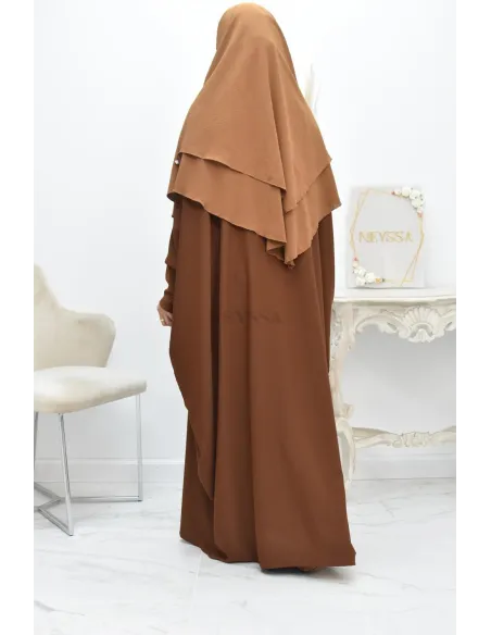 Long khimar 2 voiles  Jazz pour femme musulmane voilée