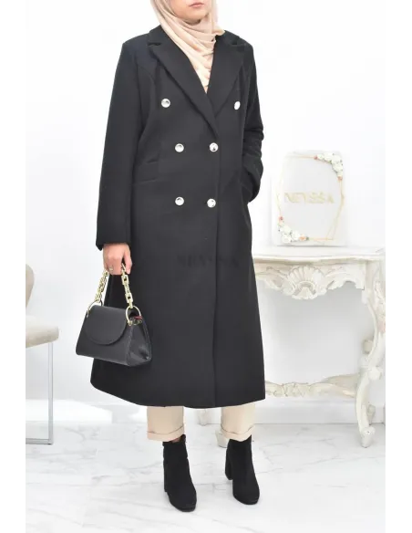 Beautiful long coat with mastour pattern for cold season