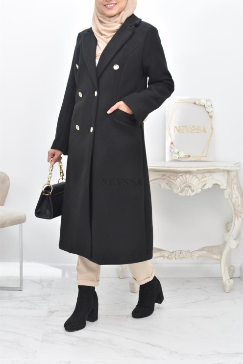 Beautiful long coat with mastour pattern for cold season