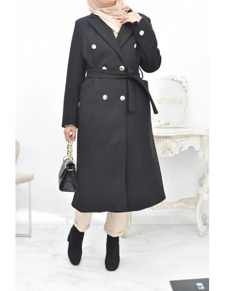Beautiful long coat with mastour pattern for cold season