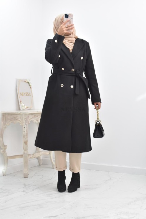 Beautiful long coat with mastour pattern for cold season