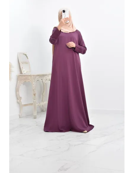 Superbe abaya islamique manches dentelle sans artifice casual