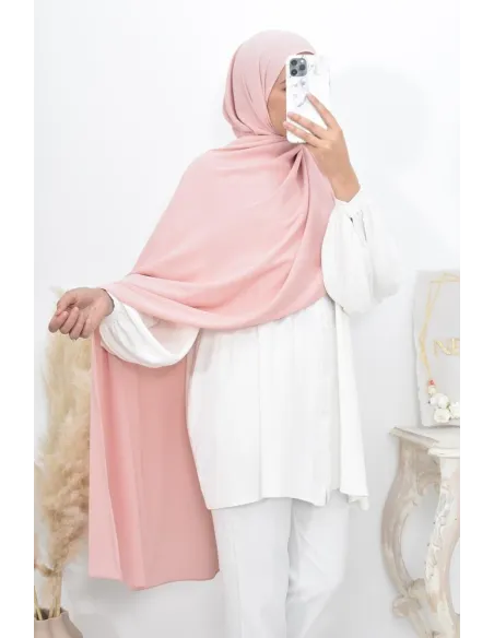 Maxi hijab mousseline opaque, grand hijab grand voile mega hijab 1m90