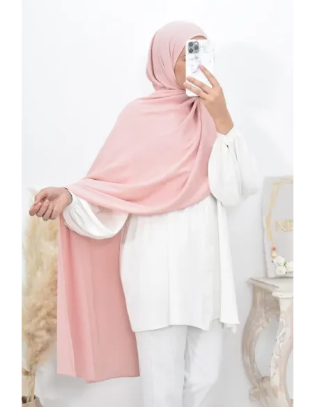 Maxi hijab mousseline opaque, grand hijab grand voile mega hijab 1m90