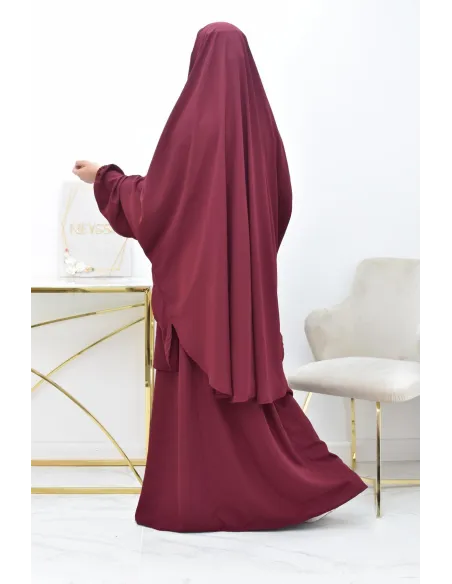 Ensemble jilbab 2 pièces tissu haut de gamme couleurs tendances