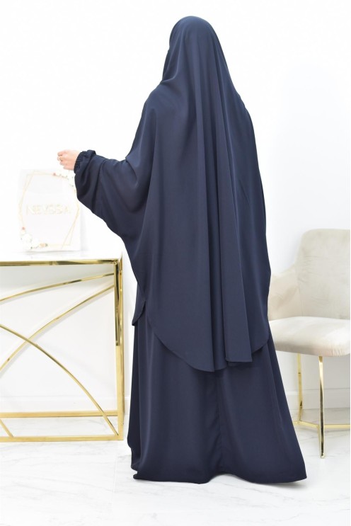 Ensemble jilbab 2 pièces tissu haut de gamme couleurs tendances
