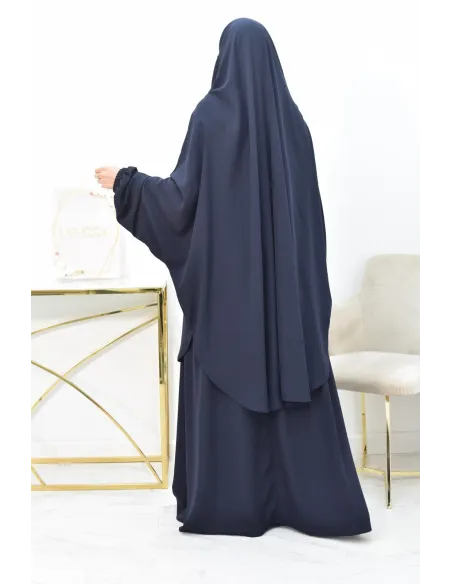 Ensemble jilbab 2 pièces tissu haut de gamme couleurs tendances