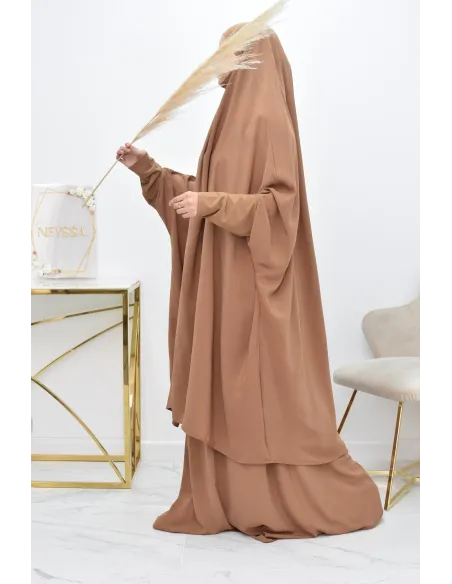 jilbab 2 pieces en wool peach haut de gamme et pas cher