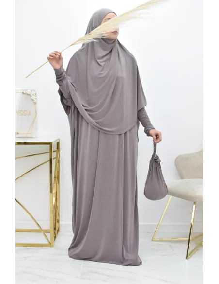 Abaya papillon ample de priere avec hijab intégré au meilleur prix