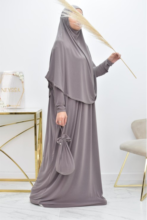 Abaya papillon ample de priere avec hijab intégré au meilleur prix