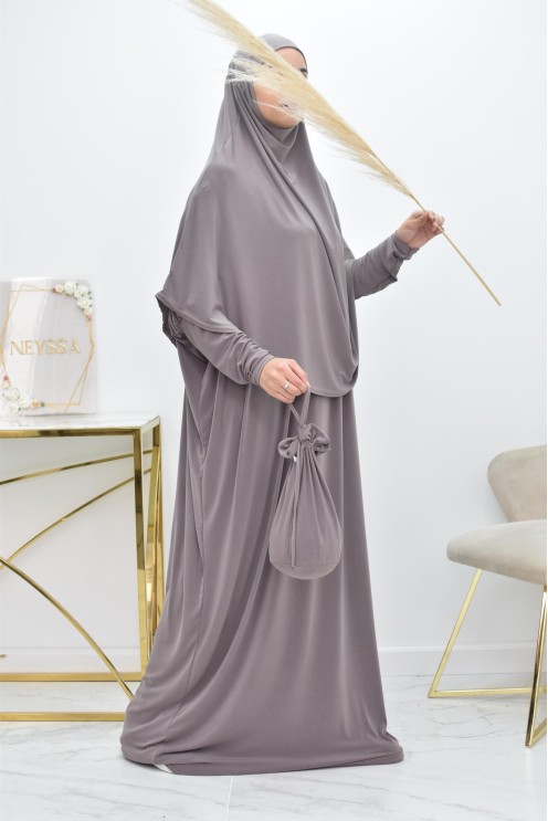 Abaya papillon ample de priere avec hijab intégré au meilleur prix