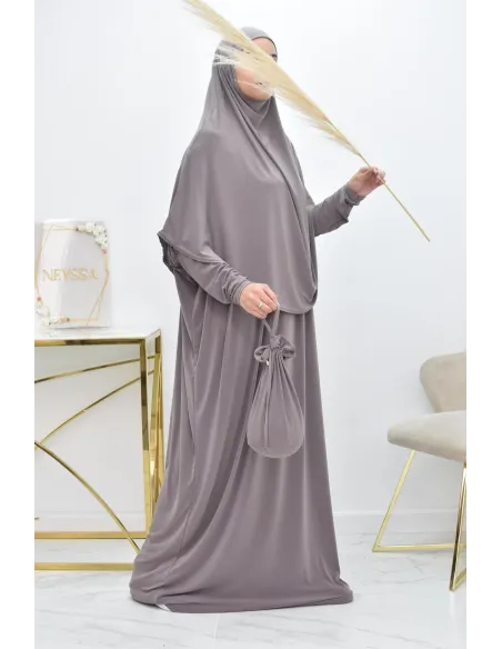 Abaya papillon ample de priere avec hijab intégré au meilleur prix