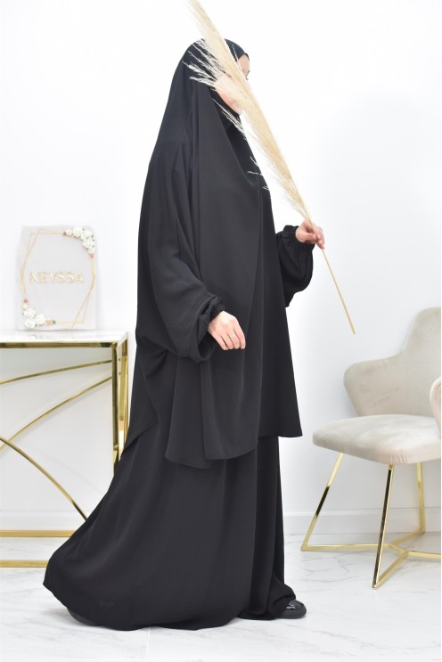 Ensemble jilbab 2 pièces tissu haut de gamme couleurs tendances