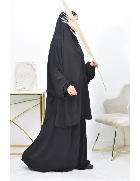 Ensemble jilbab 2 pièces tissu haut de gamme couleurs tendances