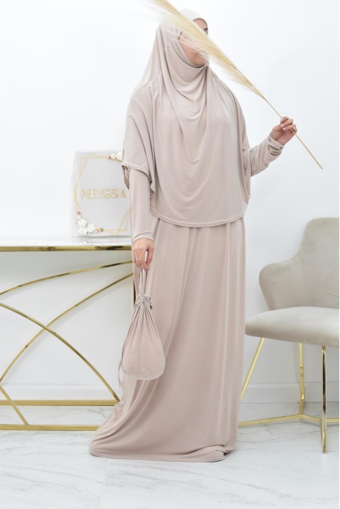 Abaya papillon ample de priere avec hijab intégré au meilleur prix