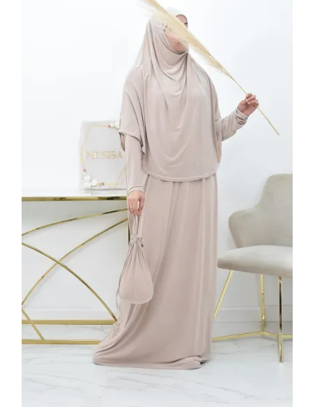 Abaya papillon ample de priere avec hijab intégré au meilleur prix