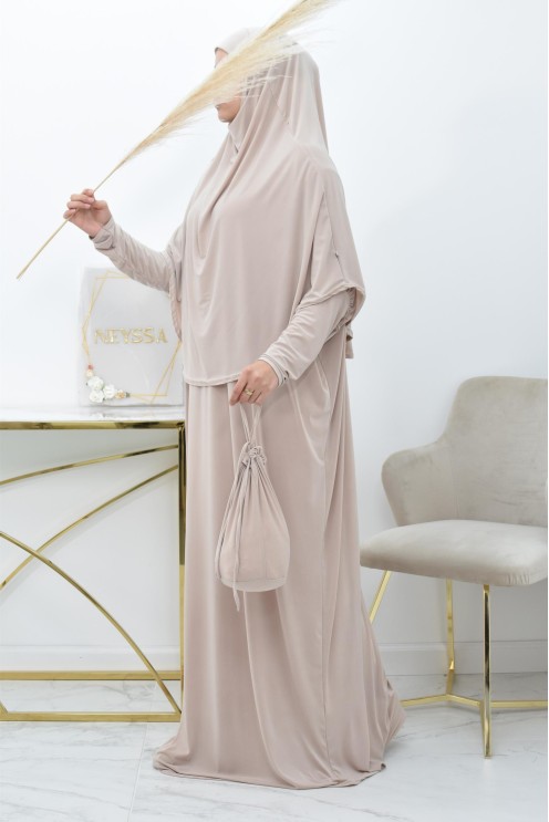 Abaya papillon ample de priere avec hijab intégré au meilleur prix
