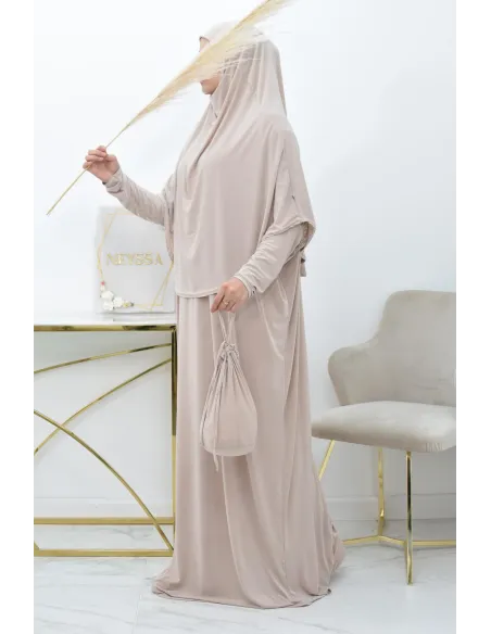 Abaya papillon ample de priere avec hijab intégré au meilleur prix