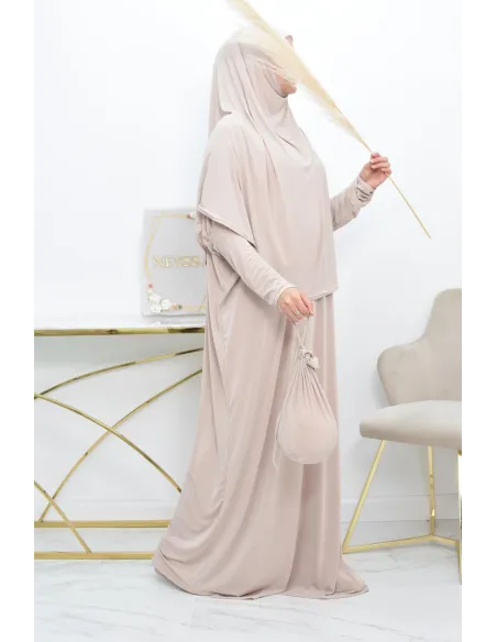 Abaya papillon ample de priere avec hijab intégré au meilleur prix