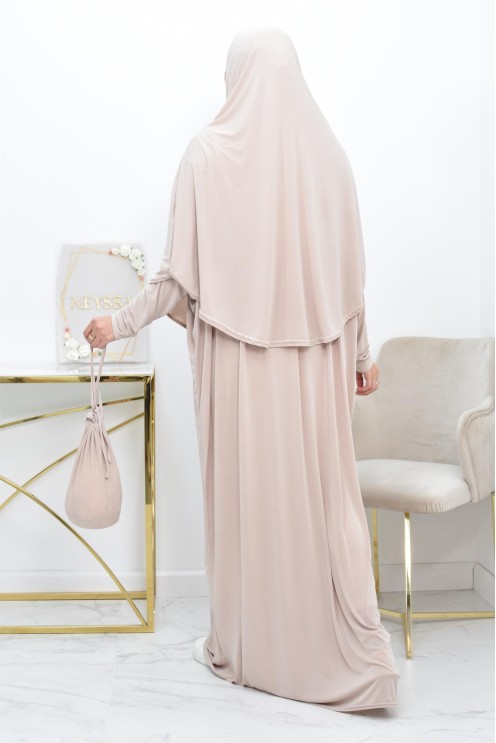 Abaya papillon ample de priere avec hijab intégré au meilleur prix