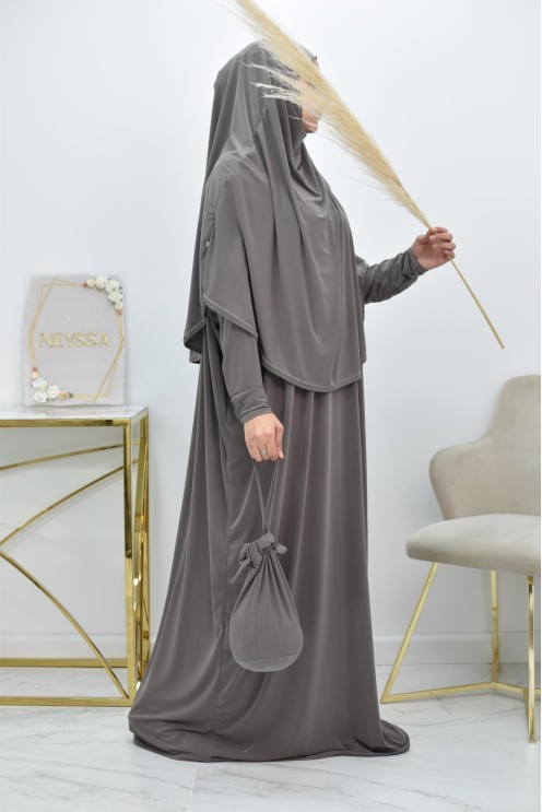 Loose butterfly prayer abaya with integrated hijab at the best price