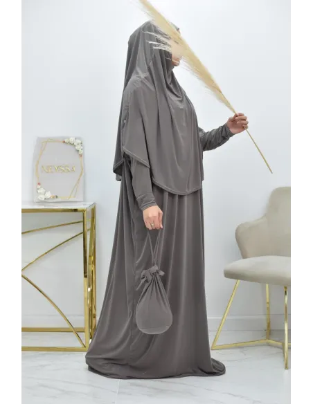 Loose butterfly prayer abaya with integrated hijab at the best price