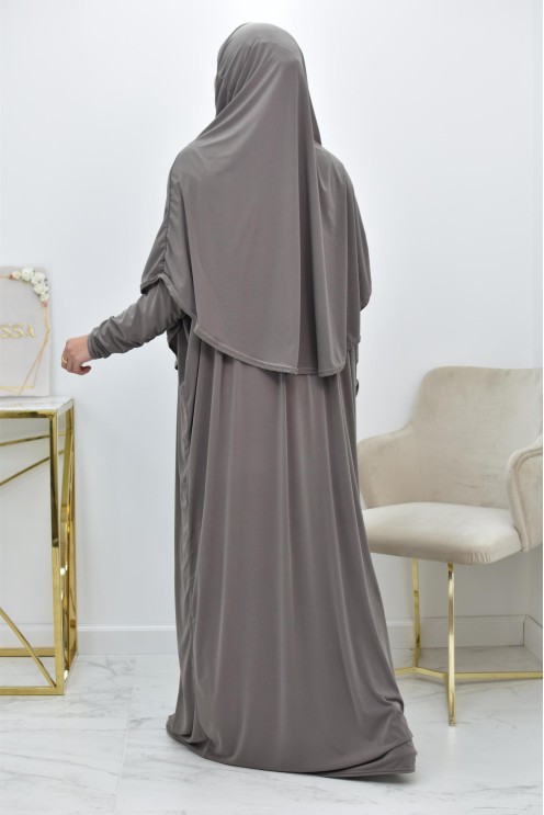 Loose butterfly prayer abaya with integrated hijab at the best price