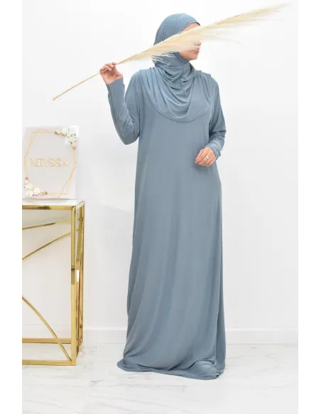 Robe de prière femme musulmane avec hijab intégré pas cher