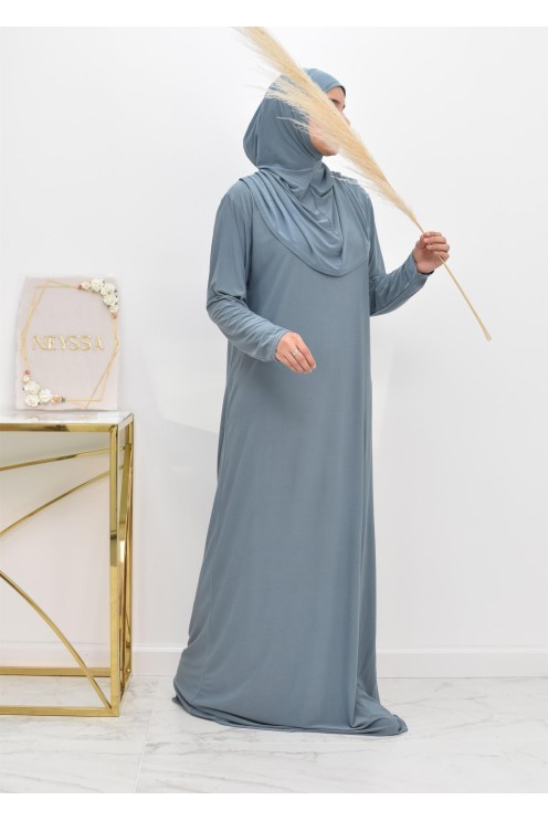 Robe de prière femme musulmane avec hijab intégré pas cher