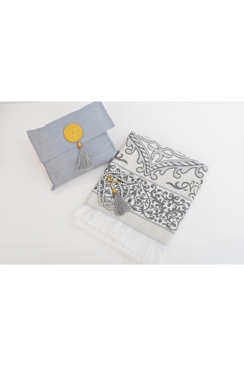 Tapis de prière avec pochette de rangement et tasbih