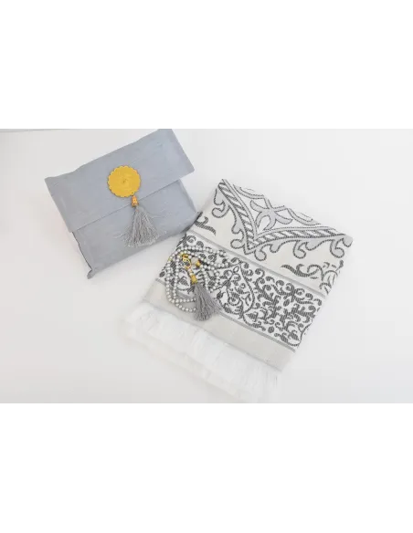 Tapis de prière avec pochette de rangement et tasbih