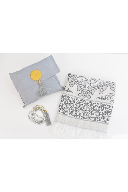 Tapis de prière avec pochette de rangement et tasbih