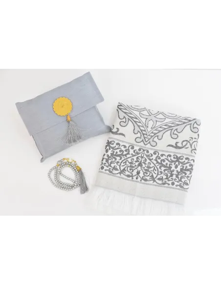 Tapis de prière avec pochette de rangement et tasbih