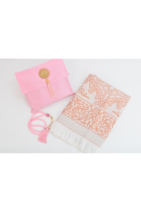 Tapis de prière avec pochette de rangement et tasbih