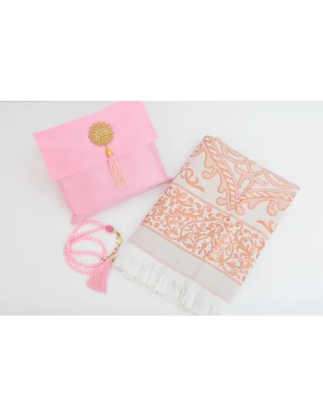 Tapis de prière avec pochette de rangement et tasbih