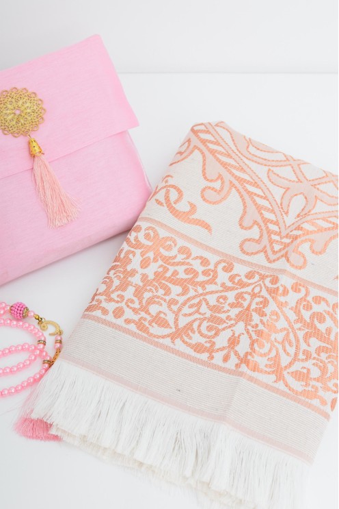 Tapis de prière avec pochette de rangement et tasbih