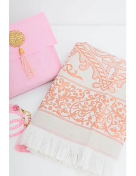 Tapis de prière avec pochette de rangement et tasbih