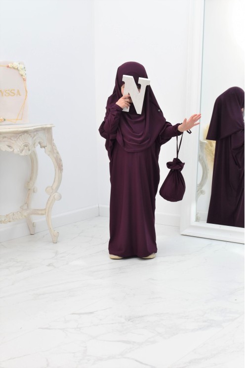 Abaya Gebetsschmetterling mit integriertem Hijab und Tasche zum besten Preis