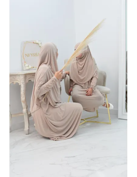 Abaya Gebetsschmetterling mit integriertem Hijab und Tasche zum besten Preis