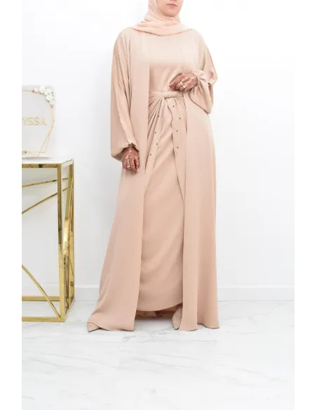 Abaya Dubaï 4 pièces ensemble originale avec tablier Aïd 2022