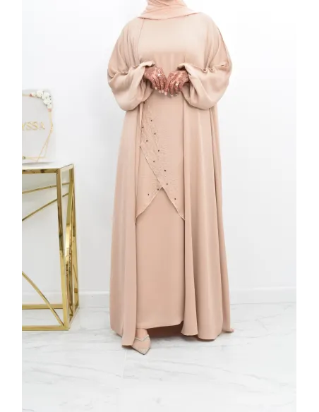 Abaya Dubaï 4 pièces ensemble originale avec tablier Aïd 2022