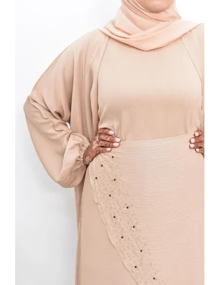 Abaya Dubaï 4 pièces ensemble originale avec tablier Aïd 2022