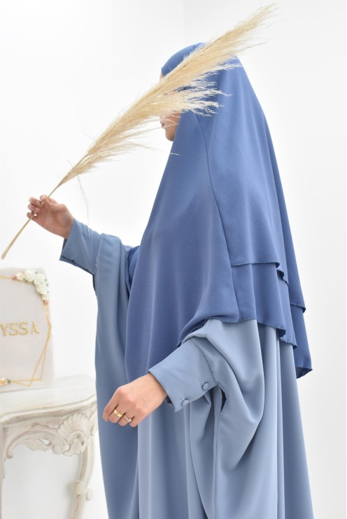 Long khimar 2 voiles  Jazz pour femme musulmane voilée