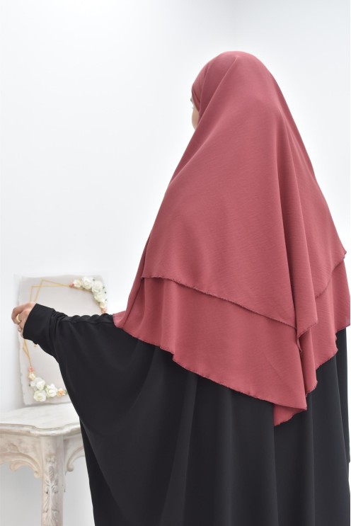 Long khimar 2 voiles  Jazz pour femme musulmane voilée
